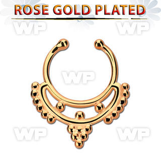 rssepd4 rose gold silver fake septum ring in minimalistic indian