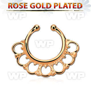 rssepd8 rose gold silver fake septum clicker in a wide indian 