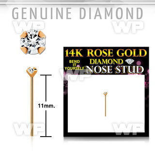 rydb1 14kt rose gold bend it yourself nose stud w diamond