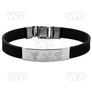 sbb42 rubber bracelet with three triskele on matte plate