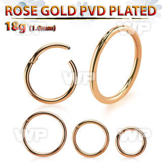 seghtt18 rose gold pvd plated steel hinged segment ring, 1mm