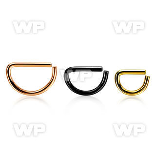 seltd16 pvd plated 316l steel d shaped seamless ring, 16g