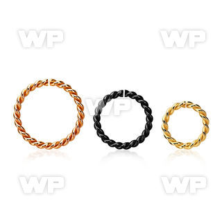 seltw16 pvd plated steel seamless ring,1.2mm w a twisted wire
