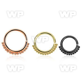septn annealed gold black pvd plated 316l steel septum ring,