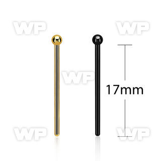 snybt18 pvd plated steel bend it nose stud w a 2mm ball top