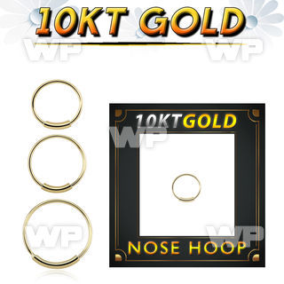 solid 10k gold endless nose hoop w an outer diameter