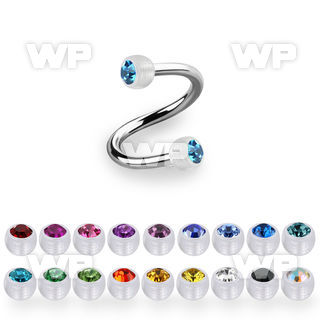 spajb5 steel spiral w 5mm bio flex balls w bezel set crystals