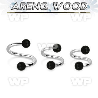 spar5 organic spiral w 316l steel post w 2 5mm areng wood ball