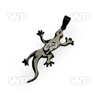 spdk9 black plated stainless steel lizard design pendant