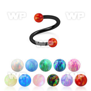 spetop3 anodized 316l steel spiral w 3mm synthetic opal balls