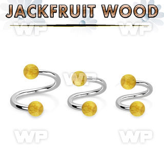 spjf5 organic spiral w two 5mm jack fruit wood balls