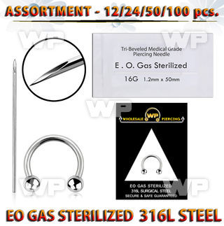 sset02 professional piercing kit steel circular barbells needle