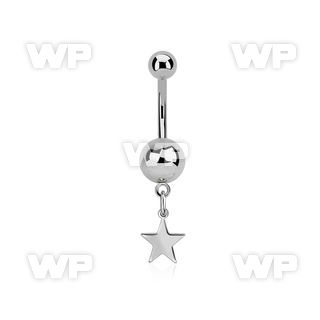 steel belly banana w 5&8mm plain balls & dangling star