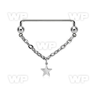 steel industrial surface barbell w small chain & star