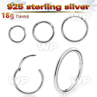 sterling silver hinged segment ring, 18g (1.0mm)