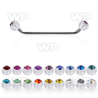 subajb5 steel surface barbell w 45 angle acrylic crystal balls