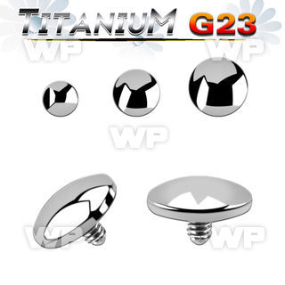 tag flat dome shaped titanium g23 dermal anchor top part