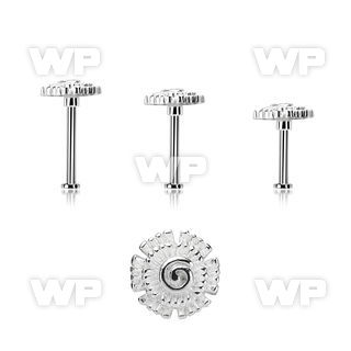 tlb39 steel tragus labret w a plain flower upper part