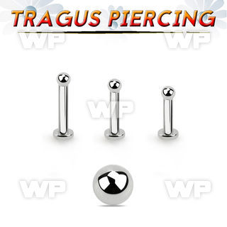 tlbb2 316l steel tragus labret 16g w a 2mm ball 