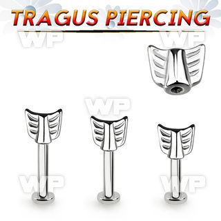 tlbeaw 316l steel tragus labret 16g w an arrow top 