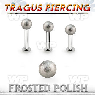 tlbfo4s 316l steel tragus labret 16g w a 4mm frosted steel ball 