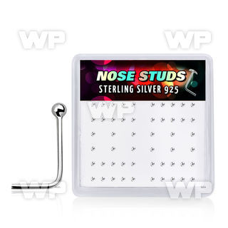 u33q4f box w silver 925 l shaped nose studs 1 5mm ball shaped nose piercing