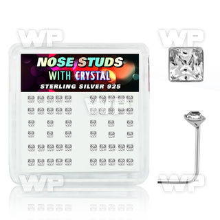 u33v4f6 box w silver 925 l shaped nose studs 2mm square shaped nose piercing
