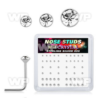 u34fj6 box w silver 925 l shaped nose studs sizes 1 3 1 5 1 8 nose piercing