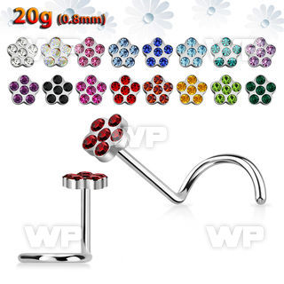 u36do6 surgical steel nose screw spirals 0 8mm flower shaped nose piercing