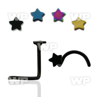 u36r3a ion plated 316 steel nose screw w star top w center crystal