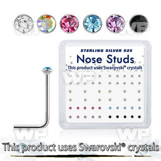 u39jf3o 925 silver nose pins assorted swarovski