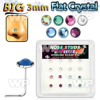 u3d4eyj box w silver 925 l shaped nose studs mixed color extra nose piercing