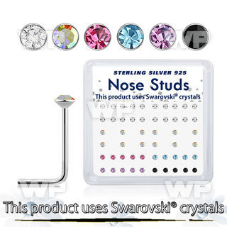 u3e0jf3o 925 silver nose pins assorted swarovski