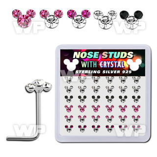 u3j53zy7 display w silver 925 l shaped nose studs 3 round crystal 