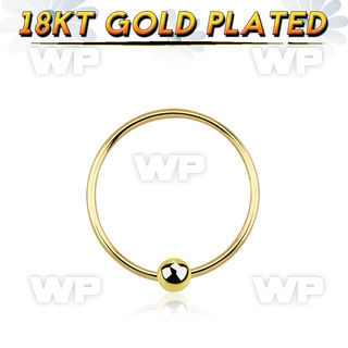 u3pyai silver 925 nose ring real 18k gold plated ball an out nose piercing