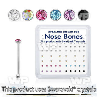 u49jf3o 925 silver nose pins assorted swarovski