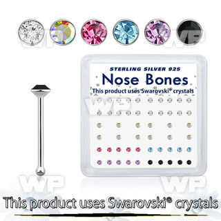u4e0jf3o 925 silver nose pins assorted swarovski
