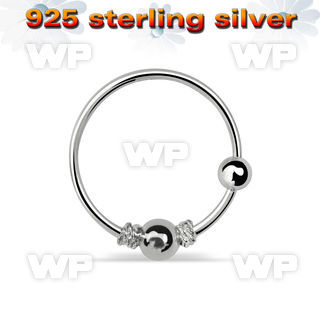 uael silver 925 nose ring balinese wire design 3mm fixed nose piercing