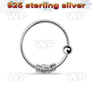uaes silver 925 nose ring balinese wire design an outer nose piercing