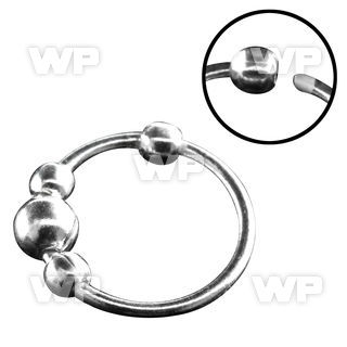 uakt silver 925 nose ring 3mm fixed ball between two small nose piercing