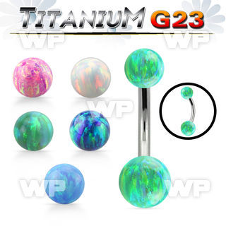 ubnop56 titanium g23 belly banana w 5 6mm synthetic opal balls