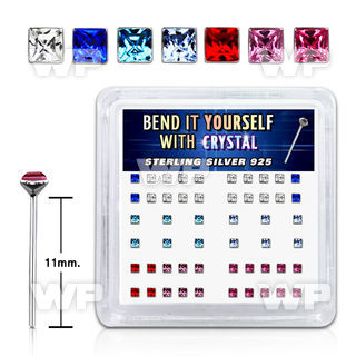 un3v4f box w silver 925 bend it nose studs 0 6mm square shap belly piercing