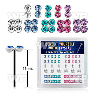 un4fje 925 silver nose pins colored crystals