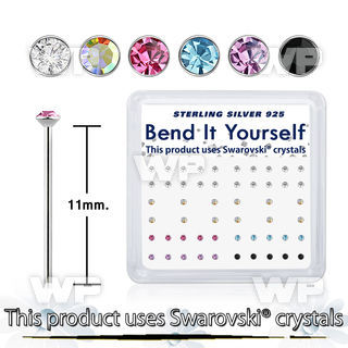 un9jf3o 925 silver nose pins assorted swarovski