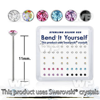 une0jf3o 925 silver nose pins assorted swarovski