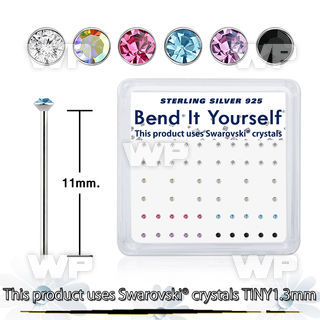 unyjf3o 925 silver nose pins assorted swarovski