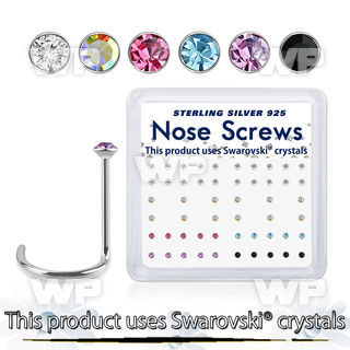 uo9jf3o 925 silver nasal screws assorted swarovski