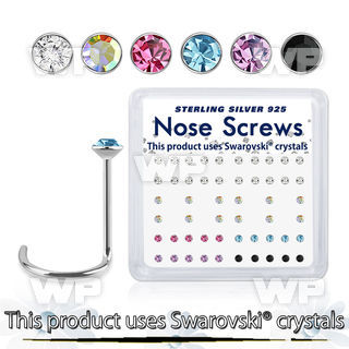 uoe0jf3o 925 silver nasal screws assorted swarovski