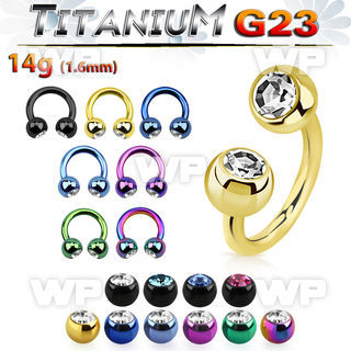 utcbjb5 anodized titanium g23 circular barbell 5mm jewel balls