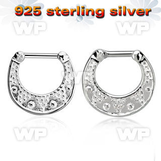 vsepf16 925 silver septum clicker w 1.6mm 316l steel closure bar